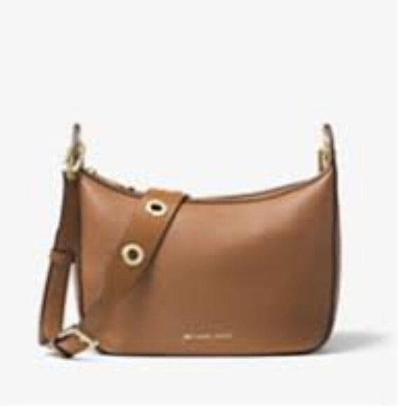 Michael Kors Raven Medium Leather Messenger Bag Brown - Picture 1 of 9